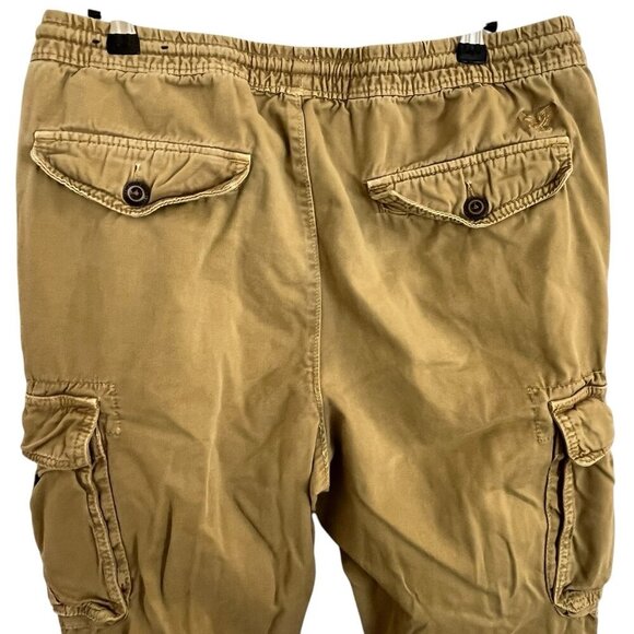 American Eagle Outfitters Mens M Jogger Khaki Tan Cargo Pants Grunge Gorpcore - Picture 6 of 15